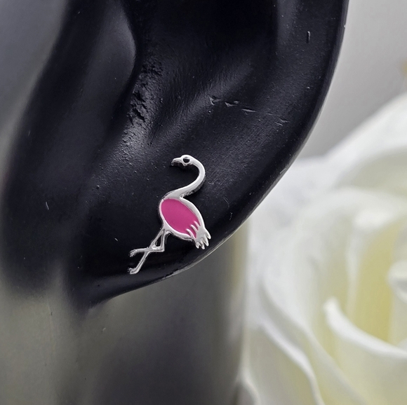 ❤️ FLAMINGO STUD EARRINGS - Picture 4 of 4